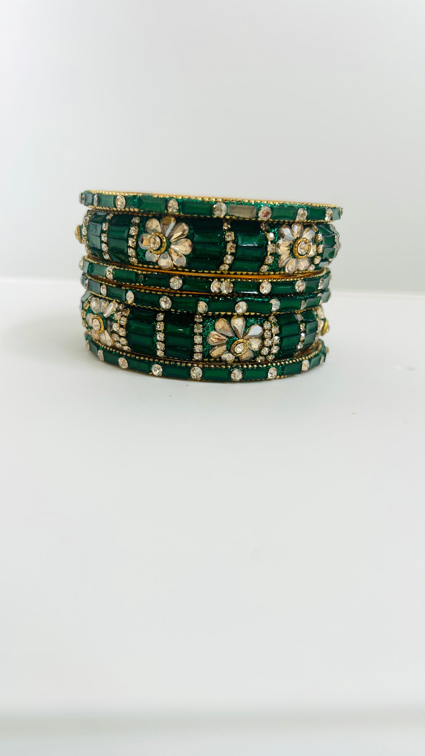Set of green-gold bangles