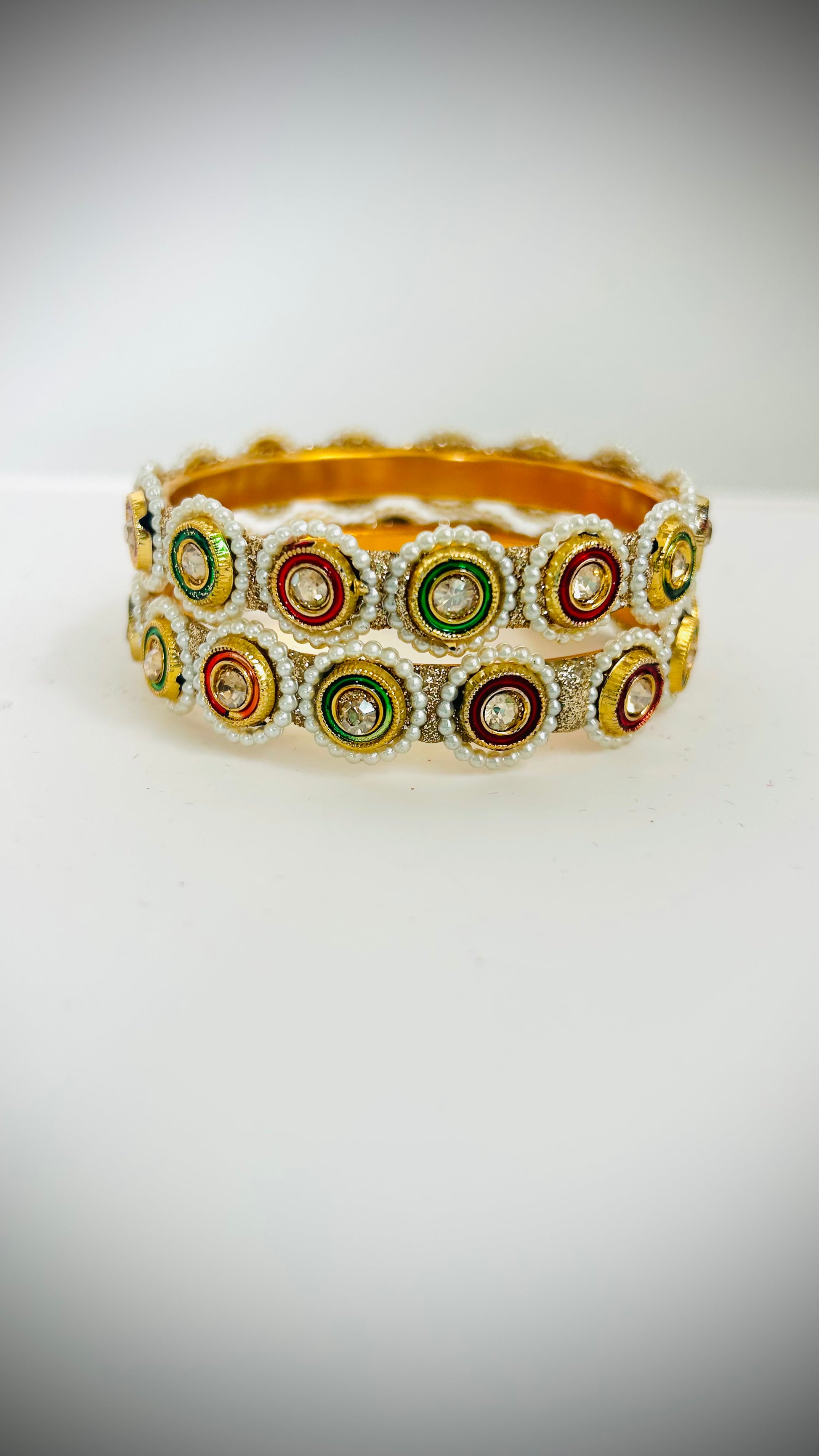 Decorative bangle with colorful stones.