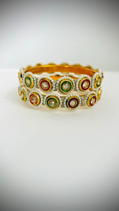 Decorative bangle with colorful stones.